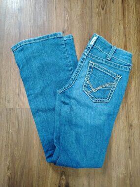 Ariat REAL Virginia Mid Rise Bootcut Denim Blue Jeans 29R